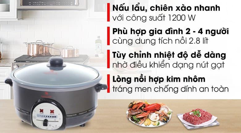 Ảnh Nồi lẩu điện Happycook HCHP-300A 2.8 lít