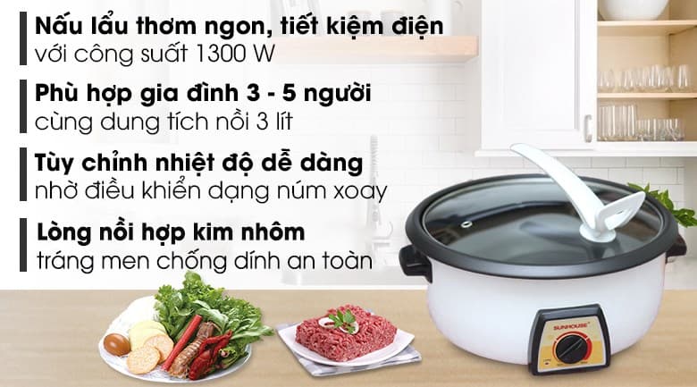 Ảnh Nồi lẩu điện Sunhouse SHD 4521 3 lít