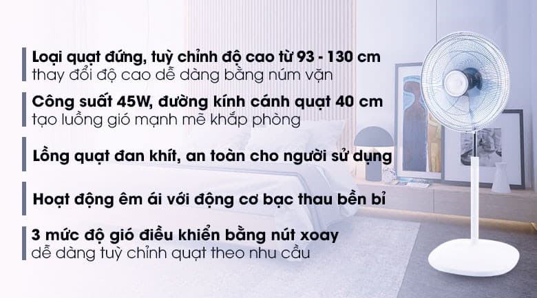 Ảnh Quạt đứng Asia 3 cánh D16027-TV0 45W