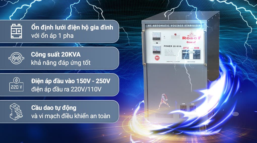 Ảnh Ổn áp Robot 1 pha 20KVA 150