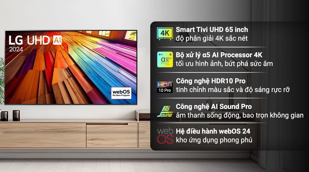 Ảnh Smart Tivi LG 4K 65 inch 65UT8050PSB