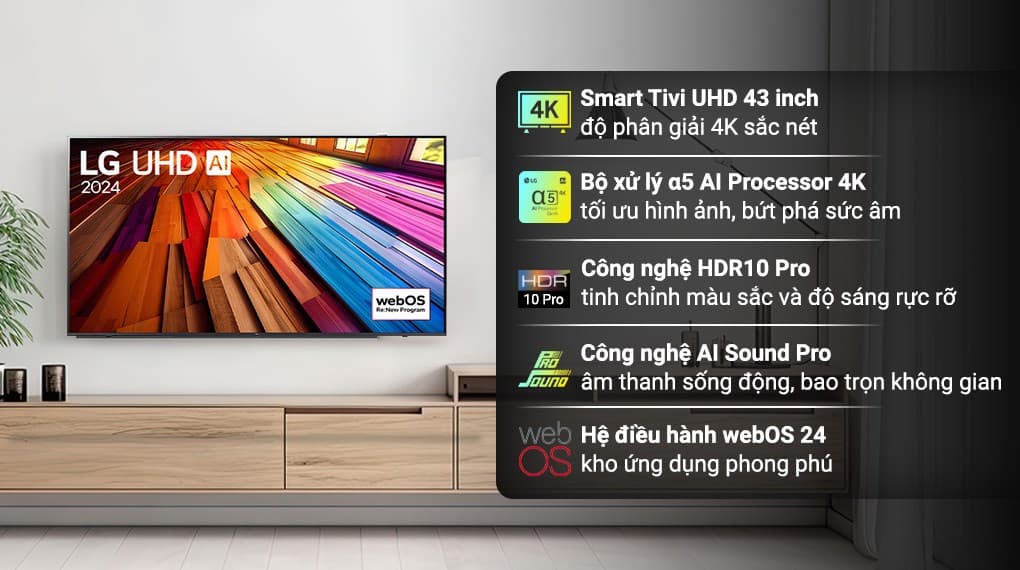 Ảnh Smart Tivi LG 4K 43 inch 43UT8050PSB