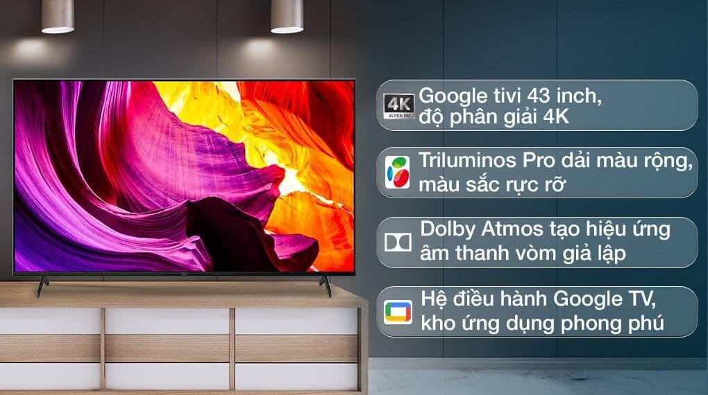 Ảnh Google Tivi Sony 4K 43 inch KD-43X80K