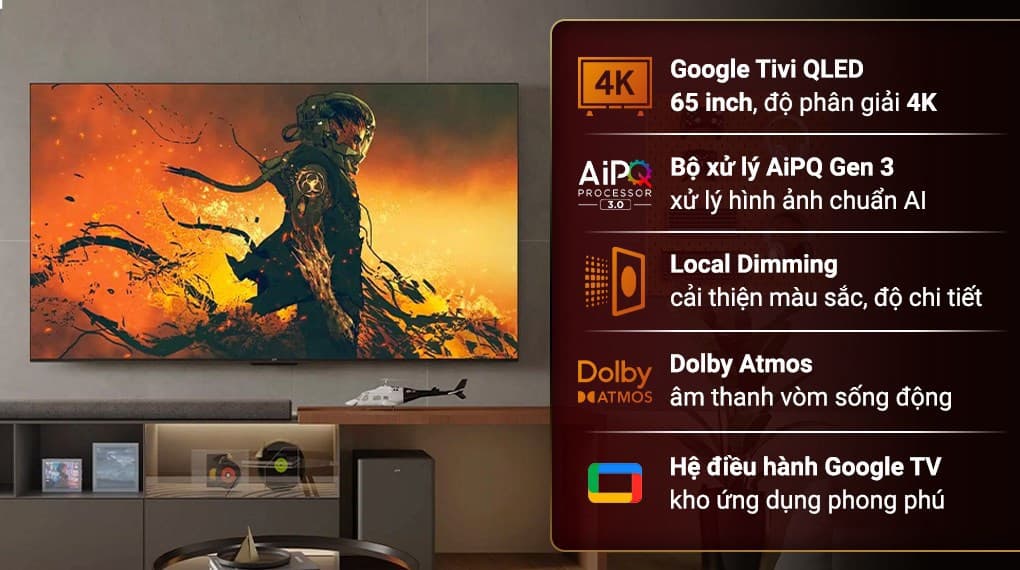 Ảnh Google Tivi QLED TCL 4K 65 inch 65C745