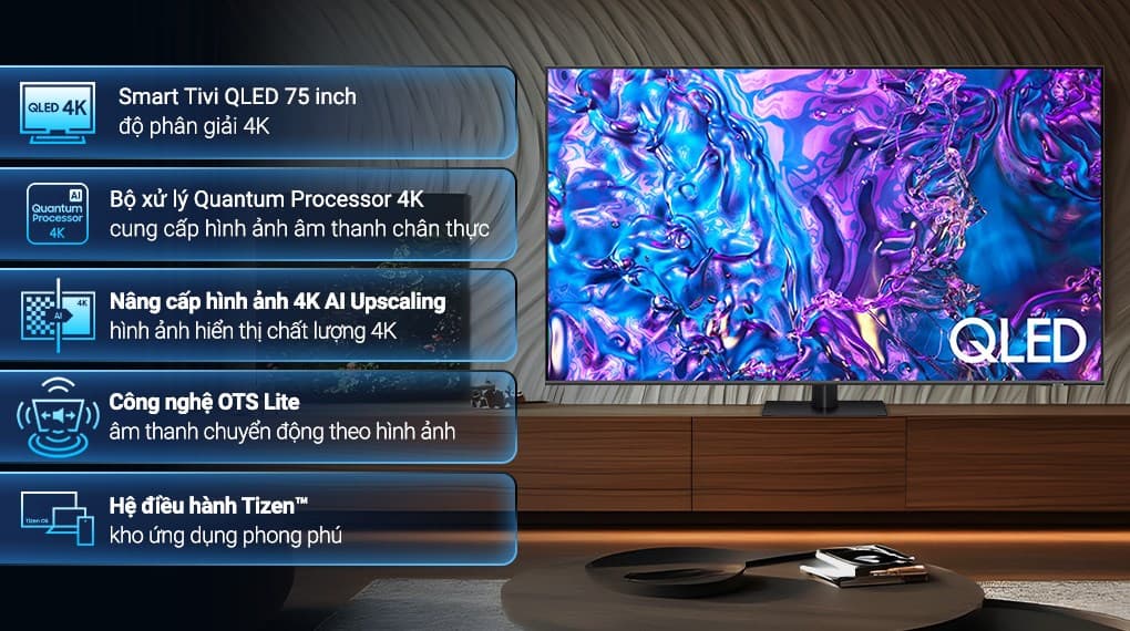 Ảnh Smart Tivi QLED Samsung 4K 75 inch QA75Q70D