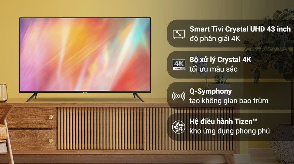 Ảnh Smart Tivi Samsung 4K 43 inch UA43AU7002