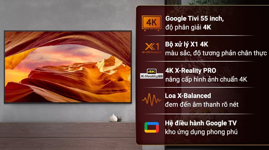 Ảnh Google Tivi Sony 4K 55 inch KD-55X77L