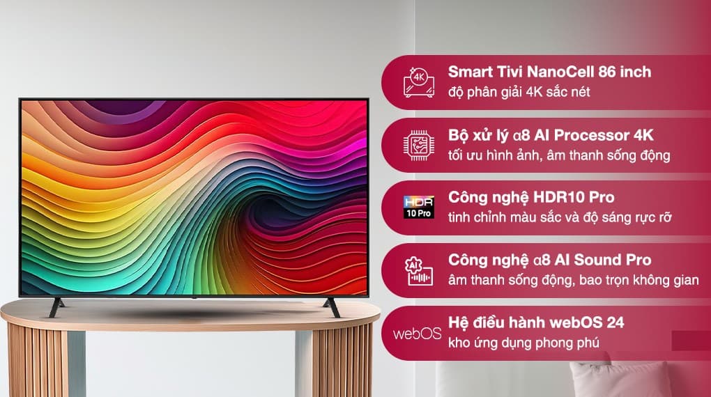 Ảnh Smart Tivi NanoCell LG 4K 86 inch 86NANO81TSA