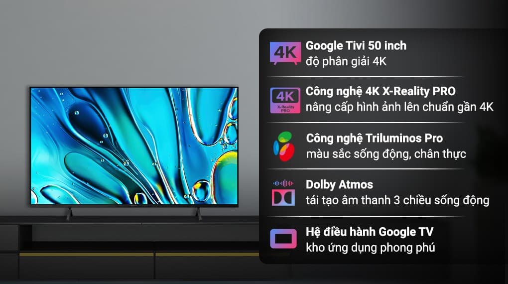 Ảnh Google Tivi Sony 4K 50 inch K-50S30