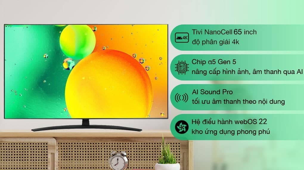 Ảnh Smart Tivi NanoCell LG 4K 65 inch 65NANO76SQA