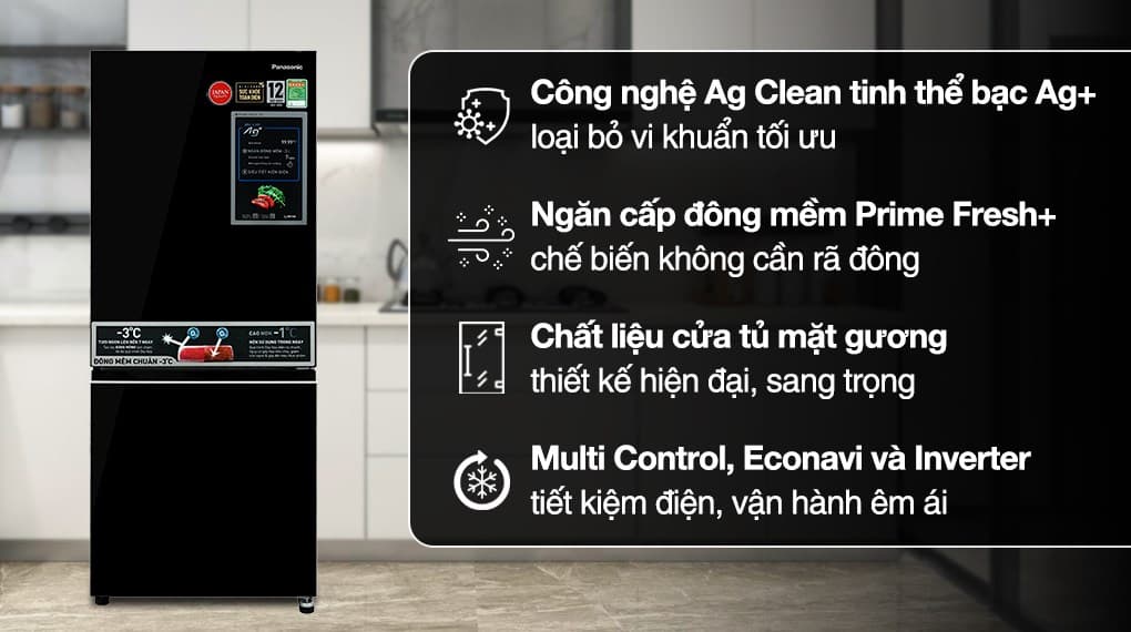 Ảnh Tủ lạnh Panasonic Inverter 255 lít NR-BV281BGMV