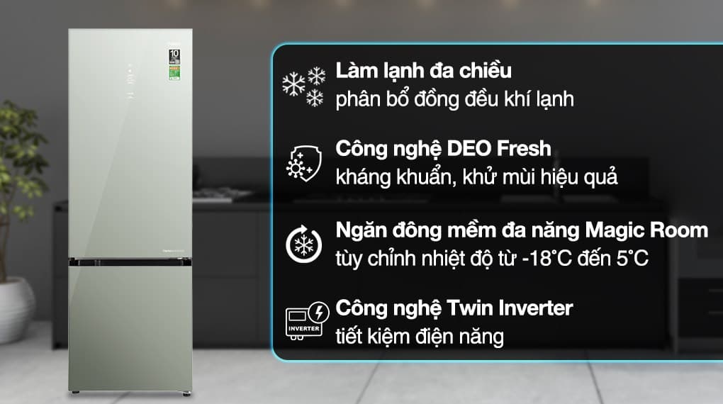 Ảnh Tủ lạnh Aqua Inverter 324 lít AQR-B380MA(GM)