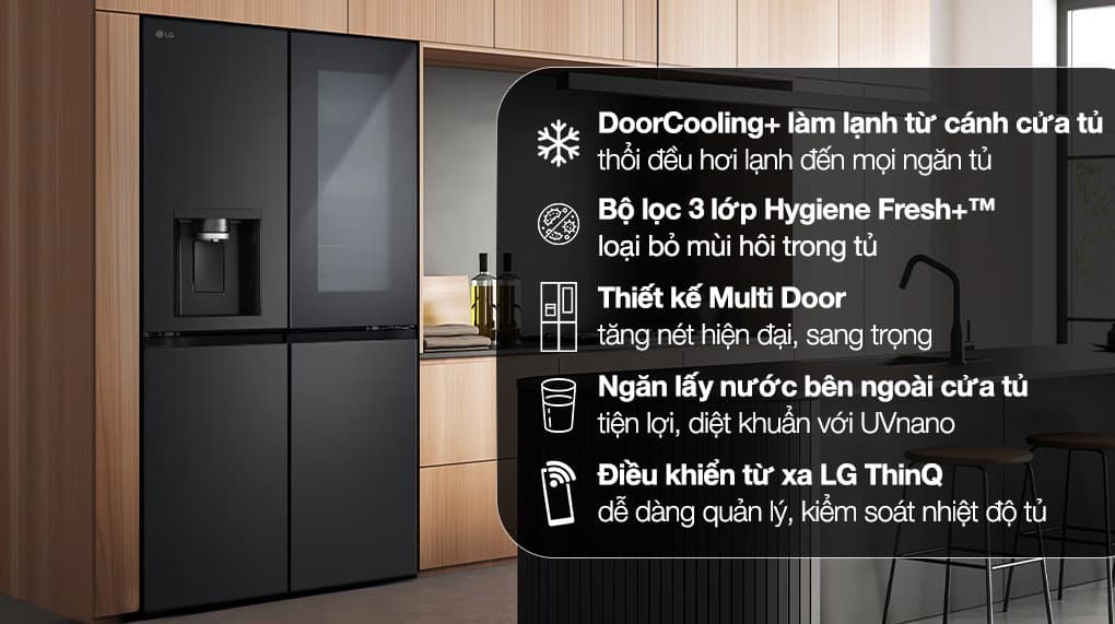 Ảnh Tủ lạnh LG Inverter 508 lít Multi Door InstaView LFI50BLMAI