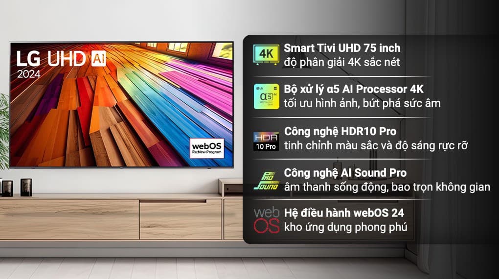 Ảnh Smart Tivi LG 4K 75 inch 75UT8050PSB