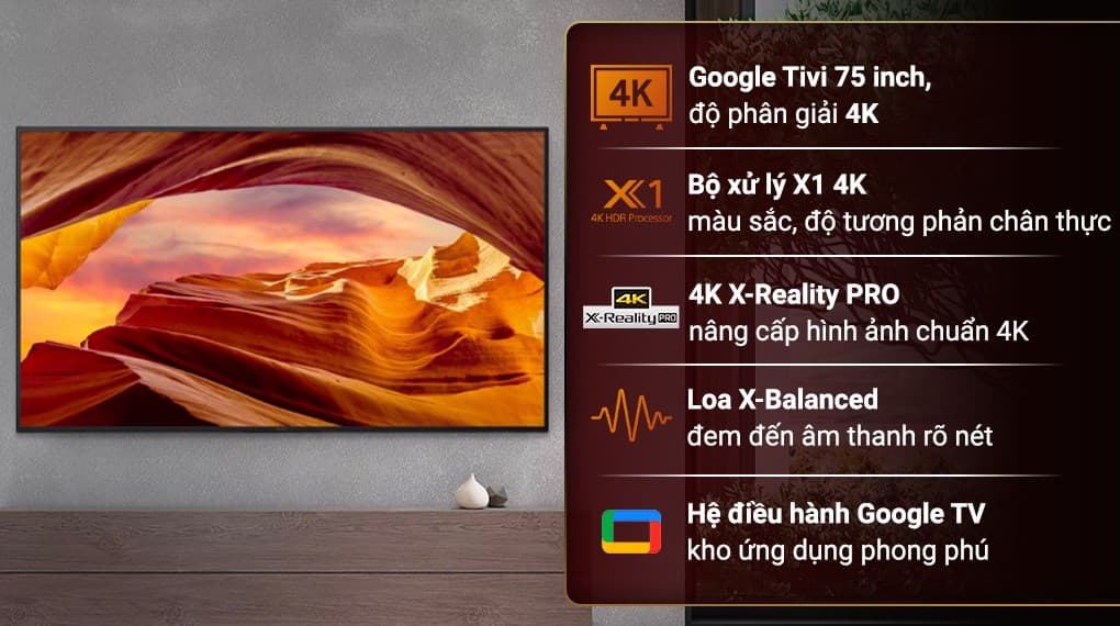 Ảnh Google Tivi Sony 4K 75 inch KD-75X77L