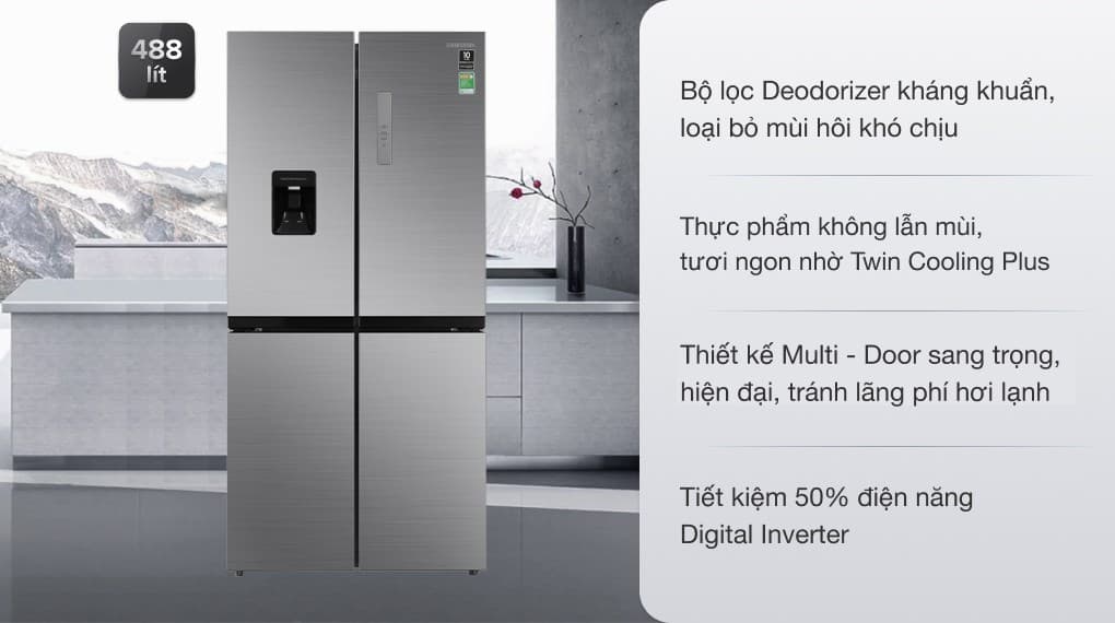 Ảnh Tủ lạnh Samsung Inverter 488 lít Multi Door RF48A4010M9/SV