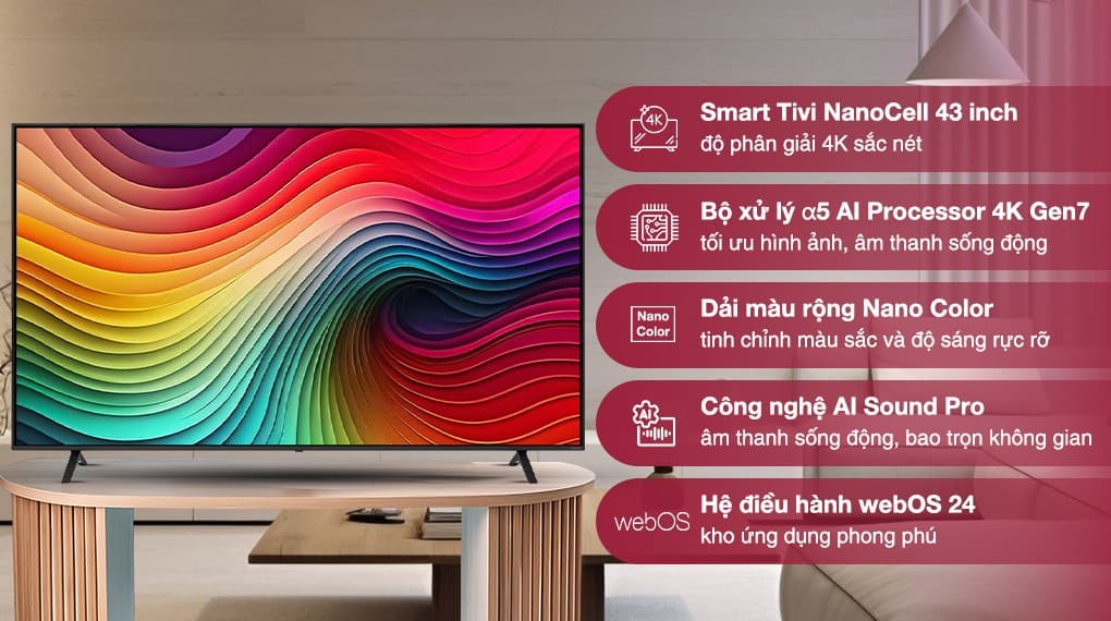 Ảnh Smart Tivi NanoCell LG 4K 43 inch 43NANO81TSA