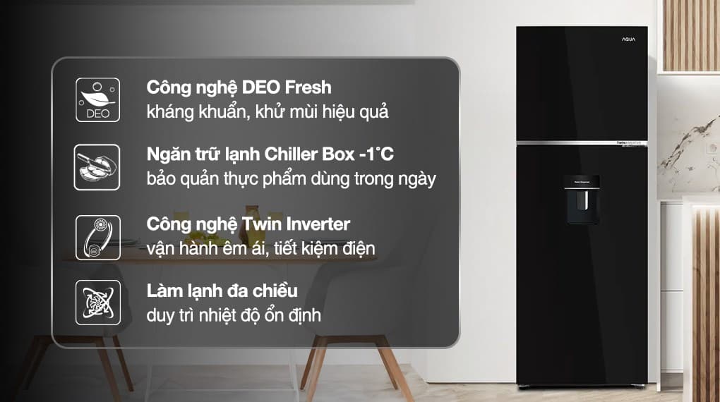 Ảnh Tủ lạnh Aqua Inverter 358 lít AQR-T410FA(WGB)
