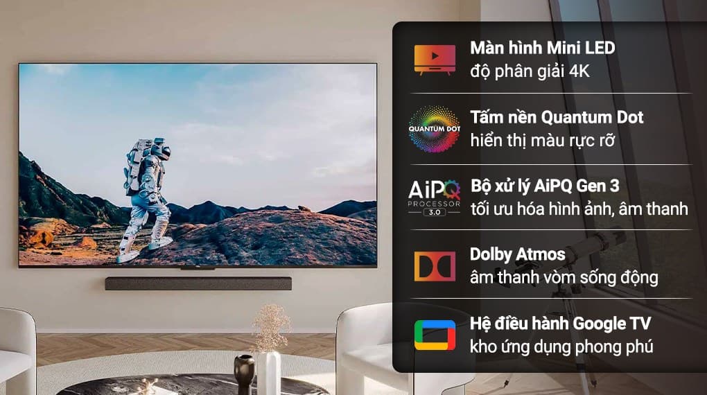 Ảnh Google Tivi QD-Mini LED TCL 4K 75 inch 75C845