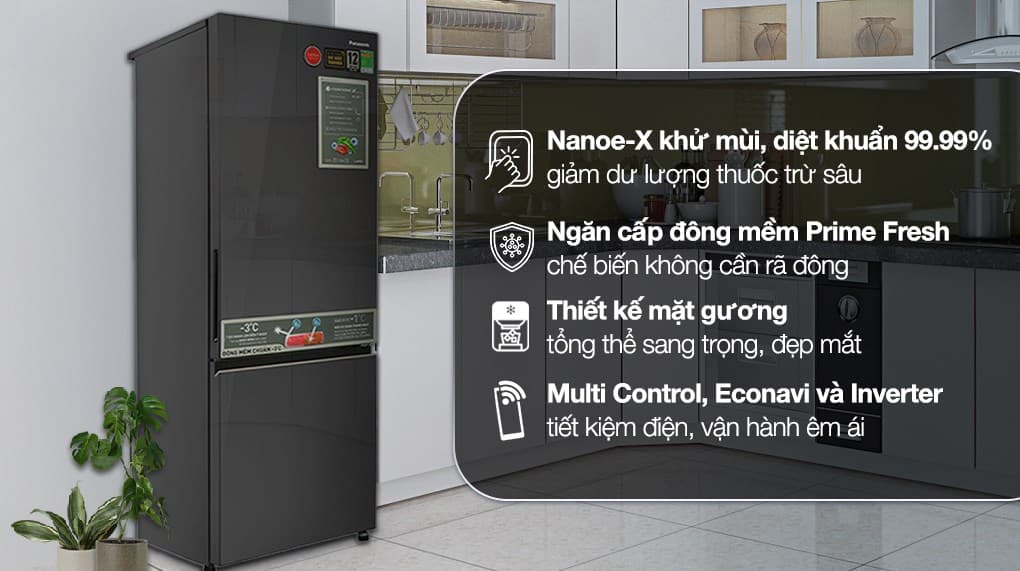 Ảnh Tủ lạnh Panasonic Inverter 325 lít NR-BC361VGMV