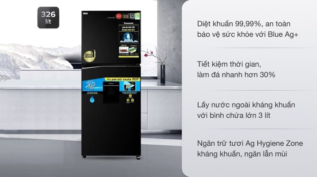 Ảnh Tủ lạnh Panasonic Inverter 326 lít NR-TL351GPKV