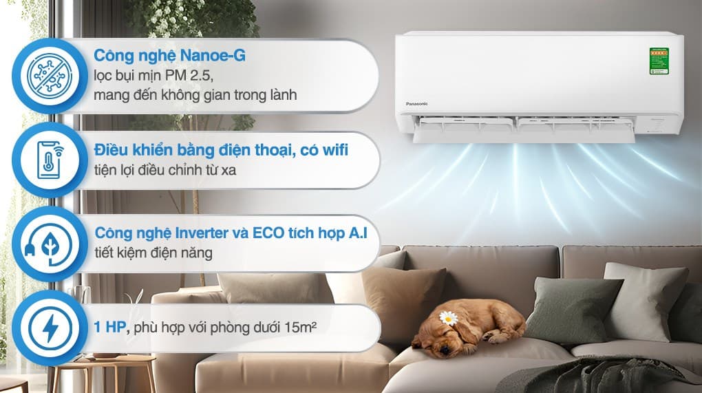 Ảnh Máy lạnh Panasonic Inverter 1 HP CU/CS-PU9AKH-8