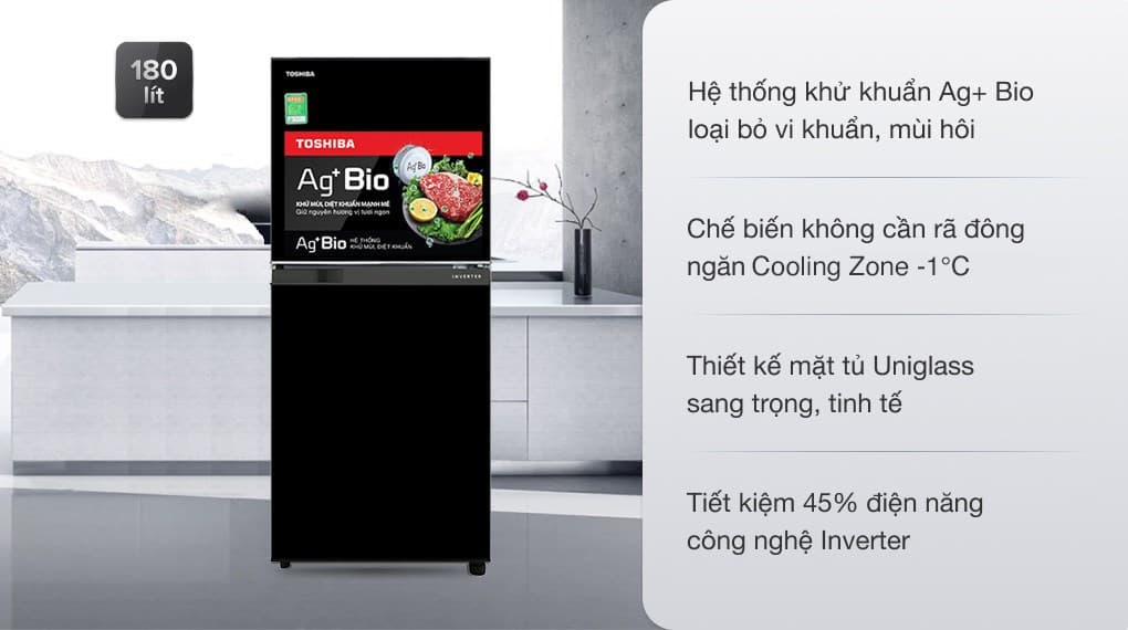 Ảnh Tủ lạnh Toshiba Inverter 180 lít GR-B22VU UKG