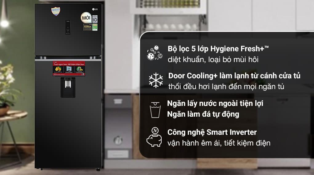 Ảnh Tủ lạnh LG Inverter 394 lít GN-D392BLA