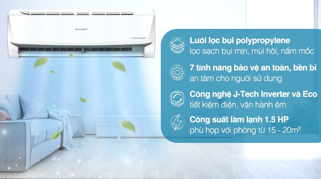 Ảnh Máy lạnh Sharp Inverter 1.5 HP AH-X13ZEW