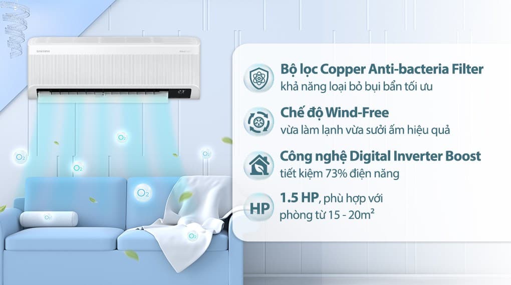 Ảnh Máy lạnh Samsung Wind-Free Inverter 1.5 HP AR13CYFAAWKNSV