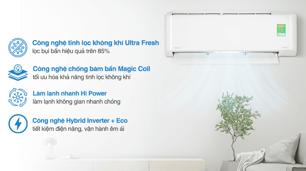 Ảnh Máy lạnh Toshiba Inverter 2 HP RAS-H18S4KCV2G-V