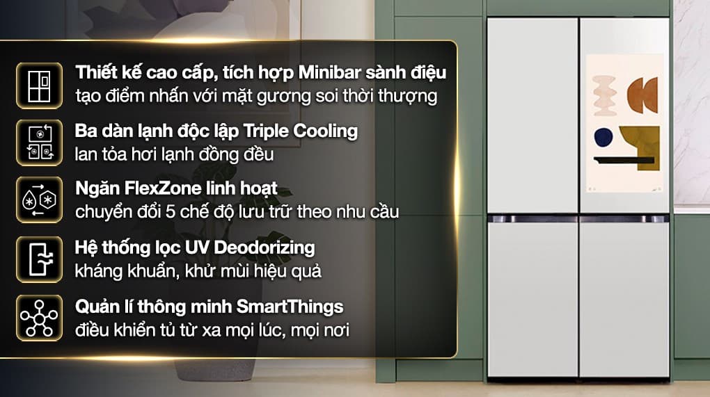 Ảnh Tủ lạnh Samsung Inverter 636 lít Multi Door Bespoke RF65DB990012SV