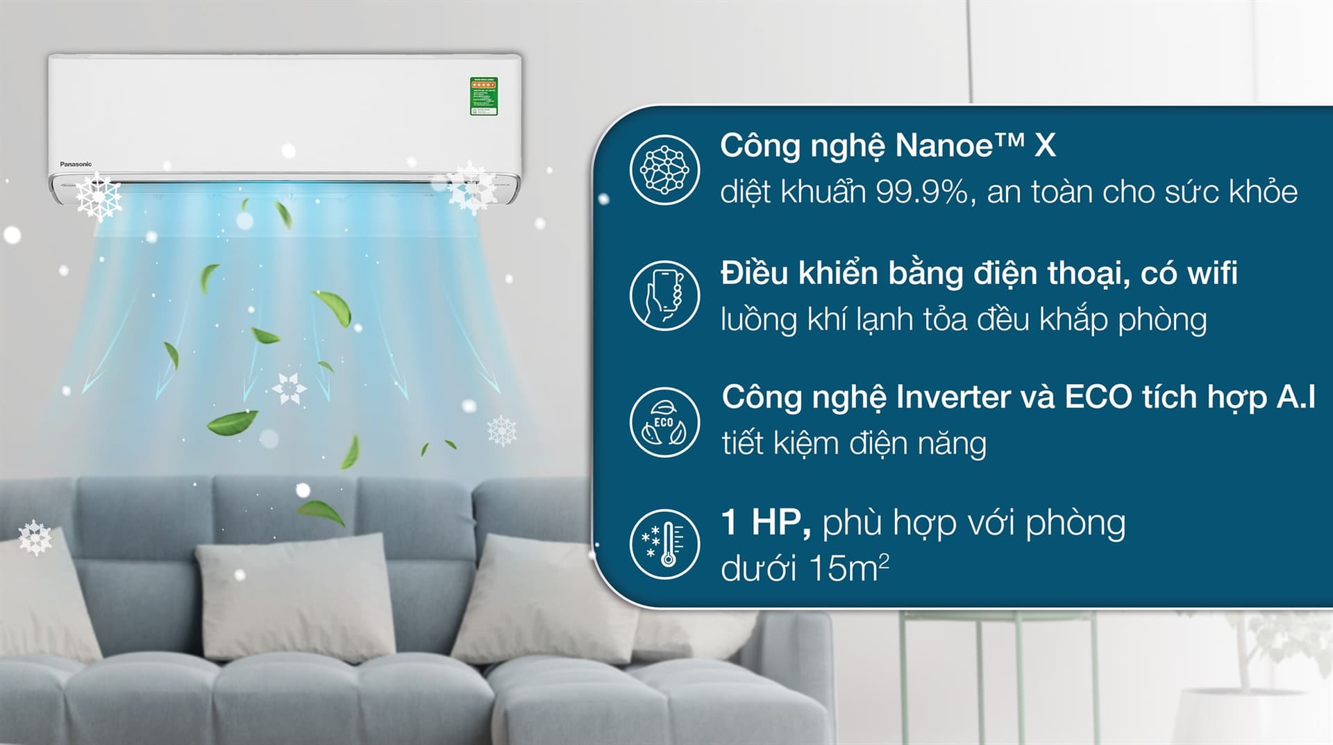 Ảnh Máy lạnh Panasonic Inverter 1 HP CU/CS-XU9ZKH-8