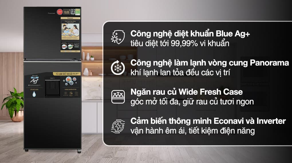 Ảnh Tủ lạnh Panasonic Inverter 326 lít NR-TL351GVKV