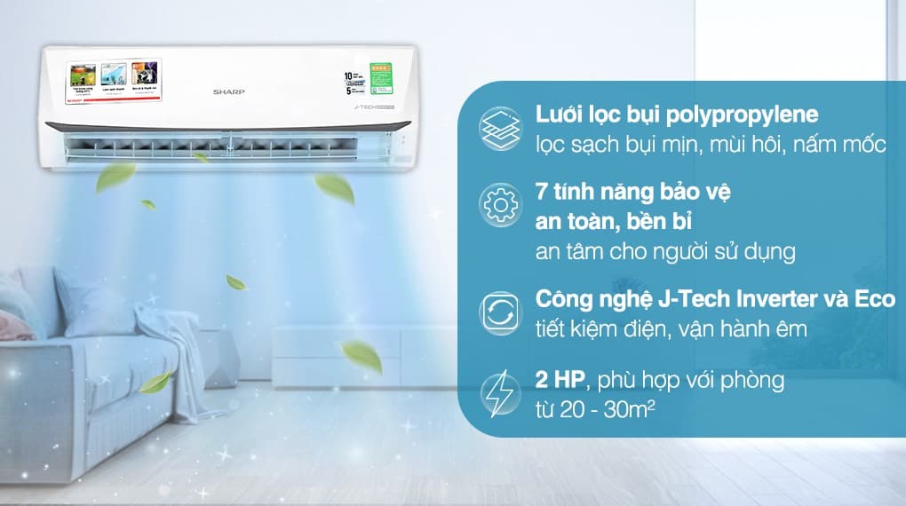 Ảnh Máy lạnh Sharp Inverter 2 HP AH-X18ZEW