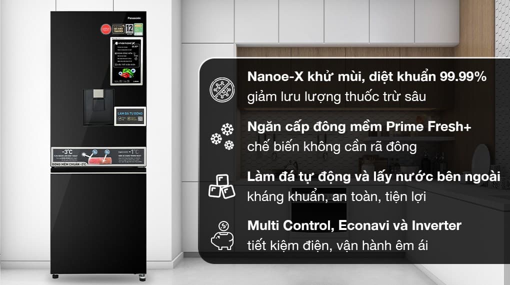 Ảnh Tủ lạnh Panasonic Inverter 300 lít NR-BV331WGKV