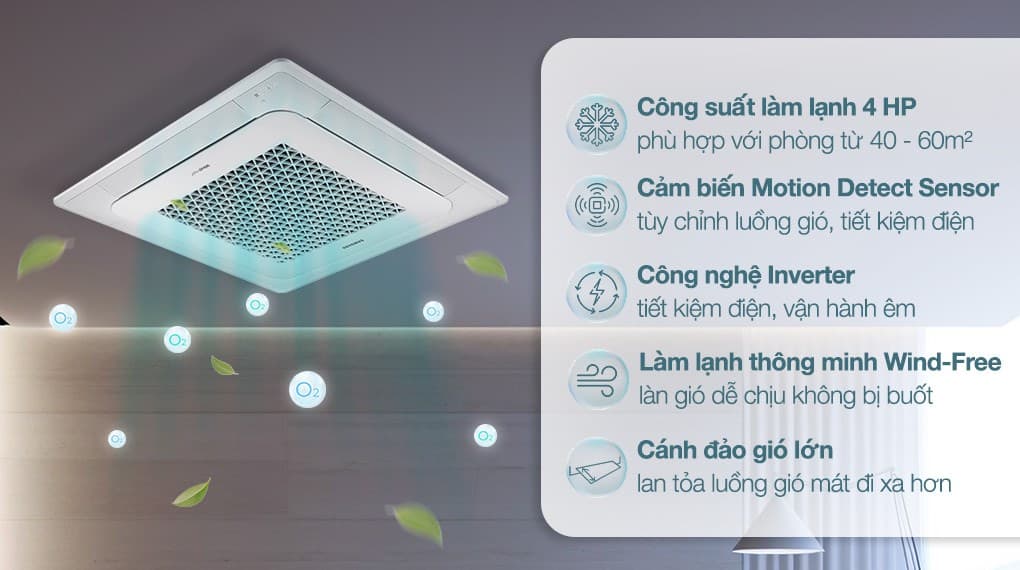 Ảnh Máy lạnh âm trần Cassette Samsung Inverter 4 HP WindFree AC120TN4DKC/EA