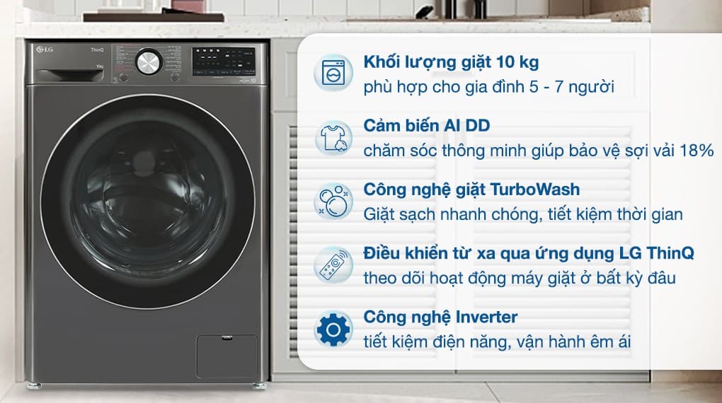 Ảnh Máy giặt LG AI DD Inverter 10 kg FV1410S4B
