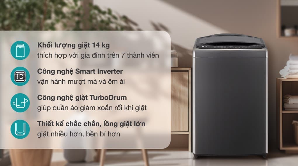 Ảnh Máy giặt LG TurboDrum Inverter 14 kg T2514VBTB