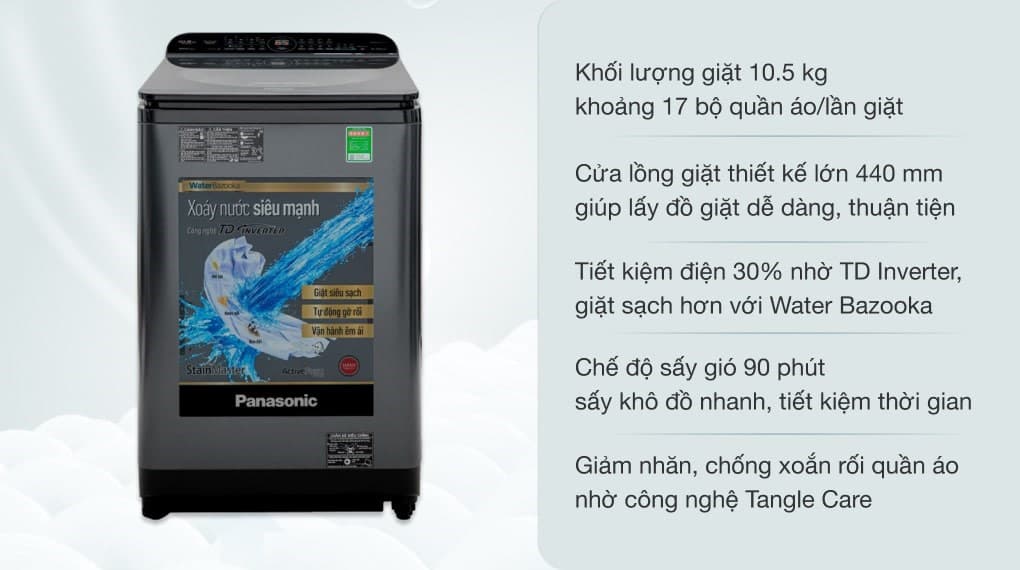 Ảnh Máy giặt Panasonic Inverter 10.5 Kg NA-FD10AR1BV