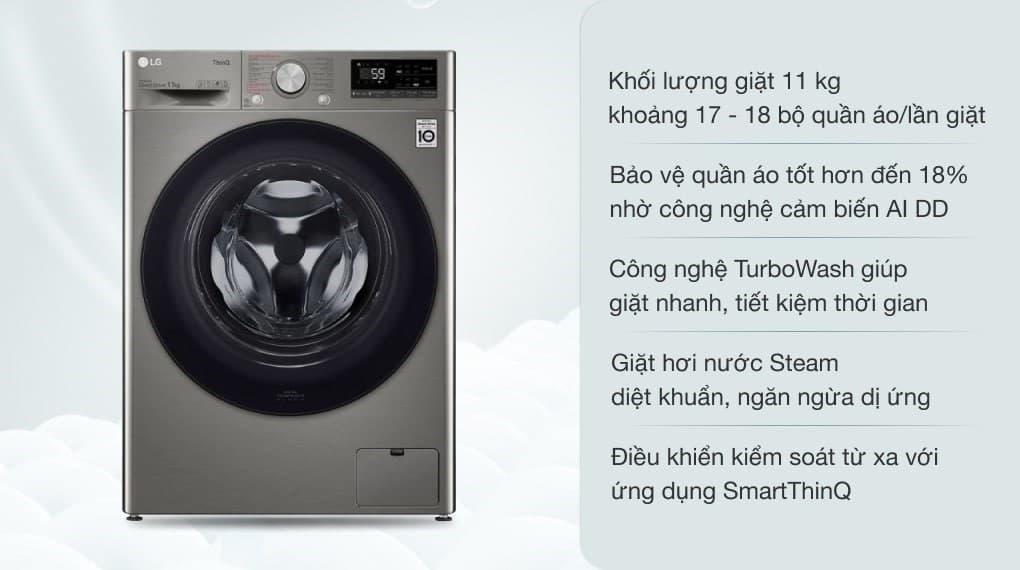 Ảnh Máy giặt LG AI DD Inverter 11 kg FV1411S4P