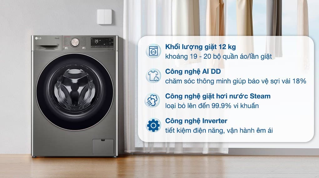 Ảnh Máy giặt LG AI DD Inverter 12 kg FV1412S3PA