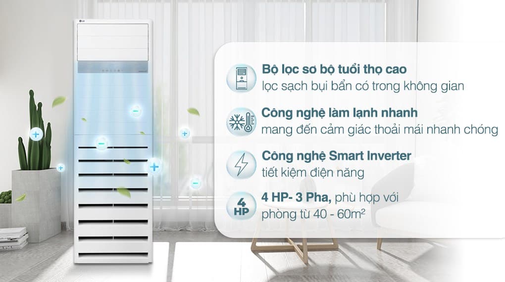 Ảnh Máy lạnh tủ đứng LG Inverter 4 HP ZPNQ36LR5A0 (3 Pha)