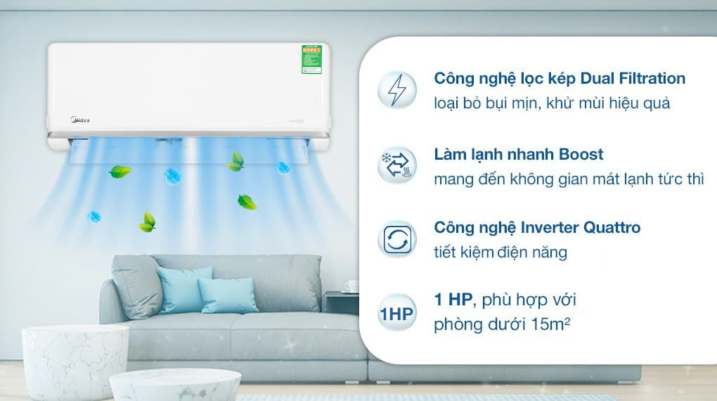 Ảnh Máy lạnh Midea Inverter 1 HP MSAGA-10CRDN8