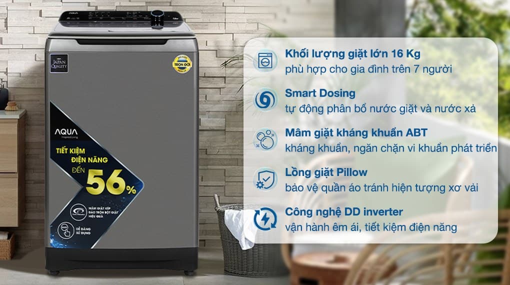 Ảnh Máy giặt Aqua Inverter 16 kg AQW-DR160UHT PS