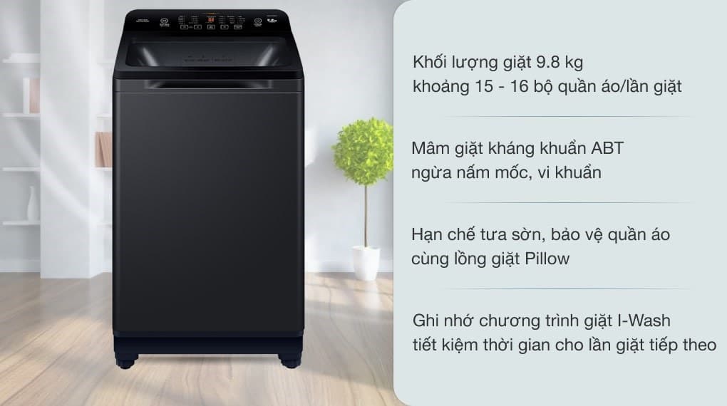 Ảnh Máy giặt Aqua 9.8 KG AQW-FR98GT.BK