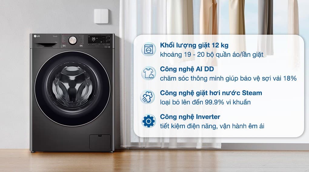 Ảnh Máy giặt LG AI DD Inverter 12 kg FV1412S3BA