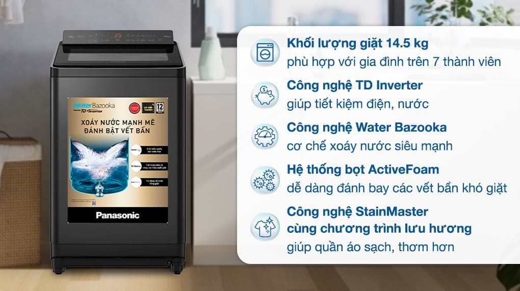 Ảnh Máy giặt Panasonic Inverter 14.5 kg NA-FD290CEBV