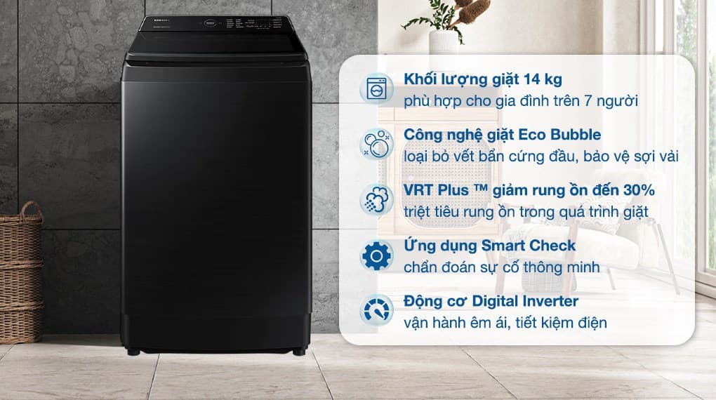 Ảnh Máy giặt Samsung Inverter 14 kg WA14CG5745BVSV