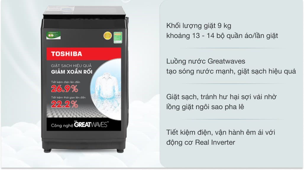 Ảnh Máy giặt Toshiba Inverter 9.0 kg AW-DK1000FV(KK)